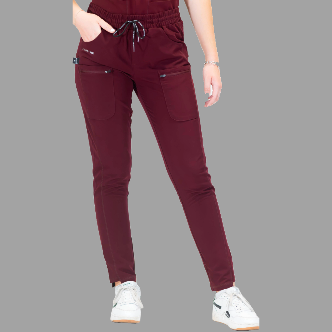 Pantalón Quirúrgico Vino Mujer Antifluido, Scrubs 300