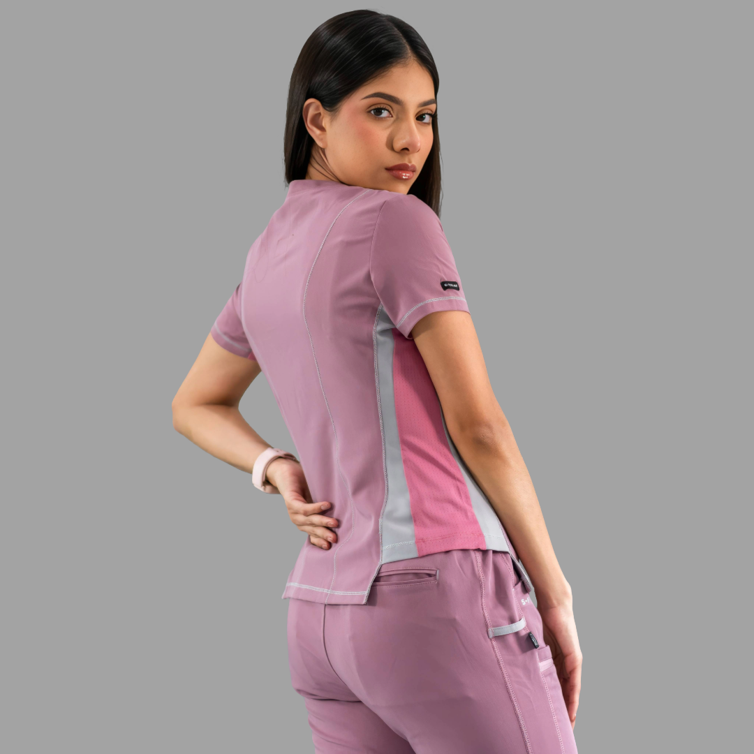 Filipina Quirúrgica Est. 301 Palo de Rosa/Gris/Rosa Mujer, Scrubs Antifluido
