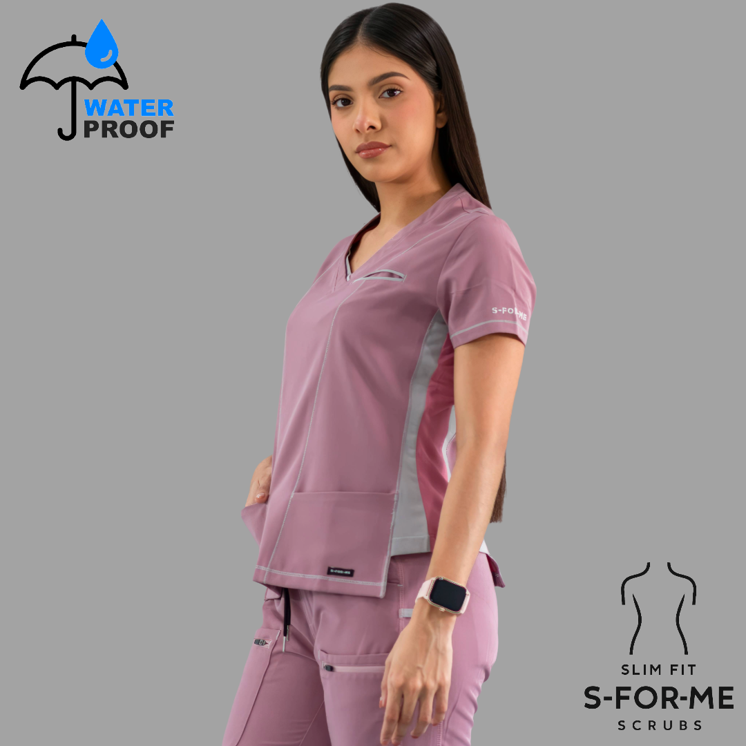 Filipina Quirúrgica Est. 301 Palo de Rosa/Gris/Rosa Mujer, Scrubs Antifluido