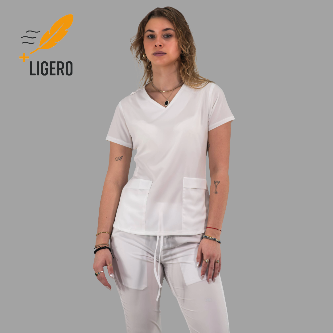 Filipina Quirúrgica Blanco Mujer, Scrubs 600 (Uniformes Médicos)