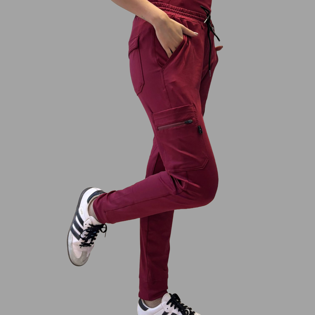 901 Jogger Mujer Super Stretch Burgundy, Scrubs
