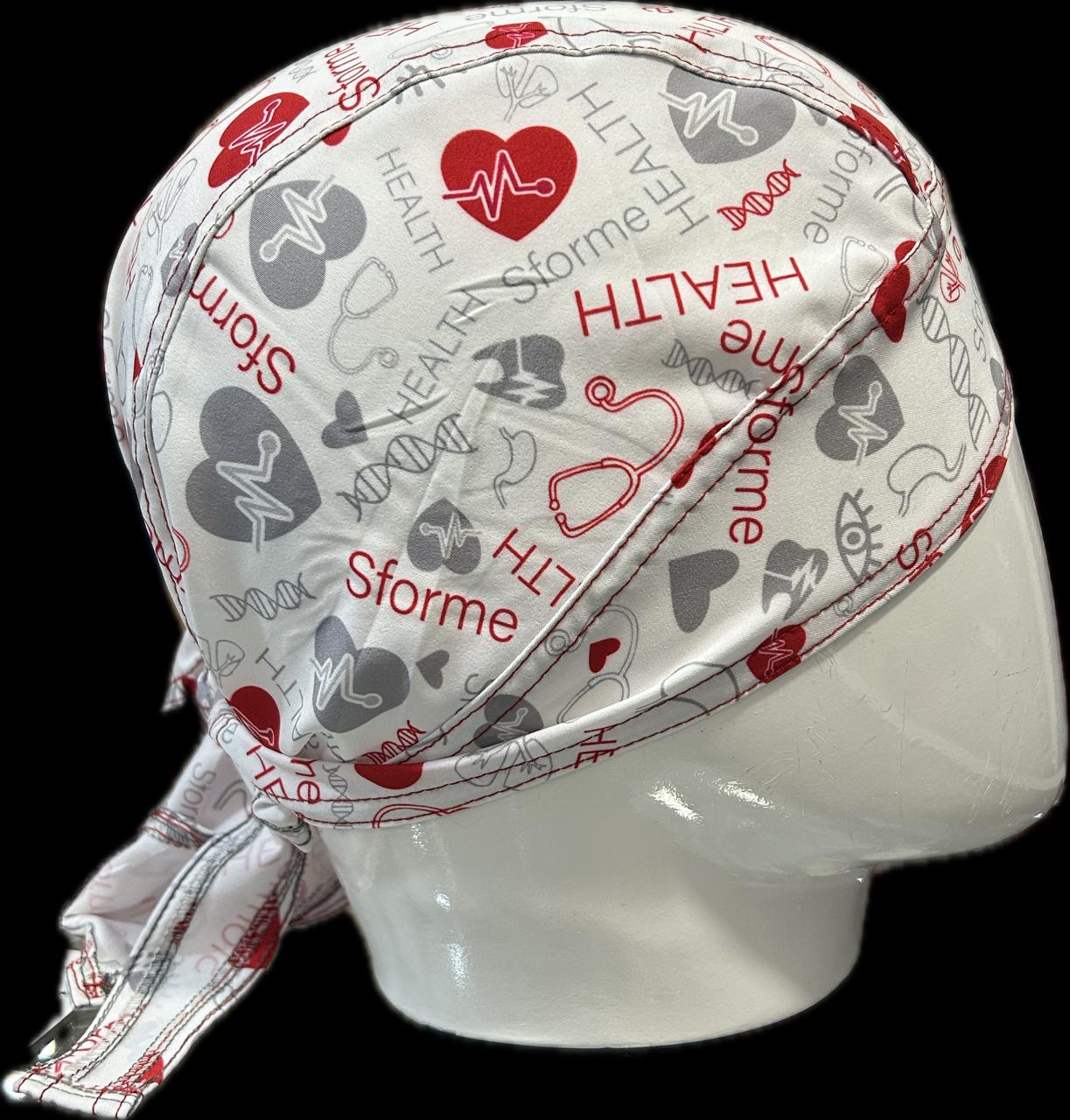 Gorro Quirúrgico Estampado Sforme Health rojo/gris