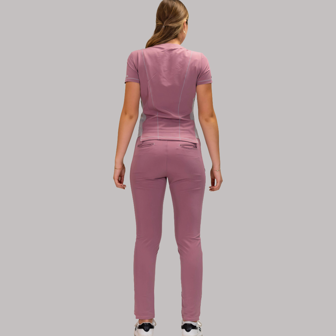 Filipina Quirúrgica Palo de Rosa/Gris 300 Mujer Antifluido, Scrubs 300