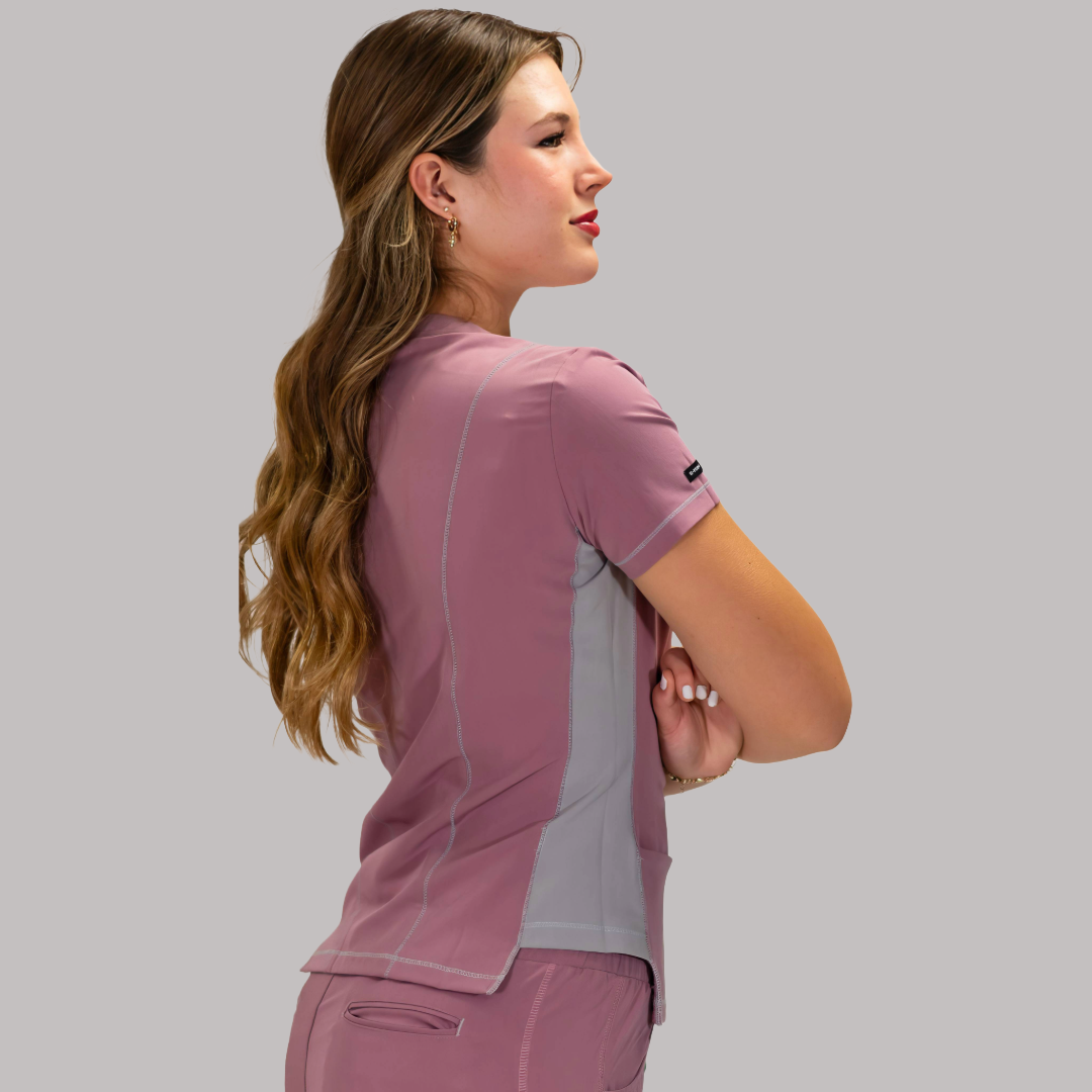 Filipina Quirúrgica Palo de Rosa/Gris 300 Mujer Antifluido, Scrubs 300