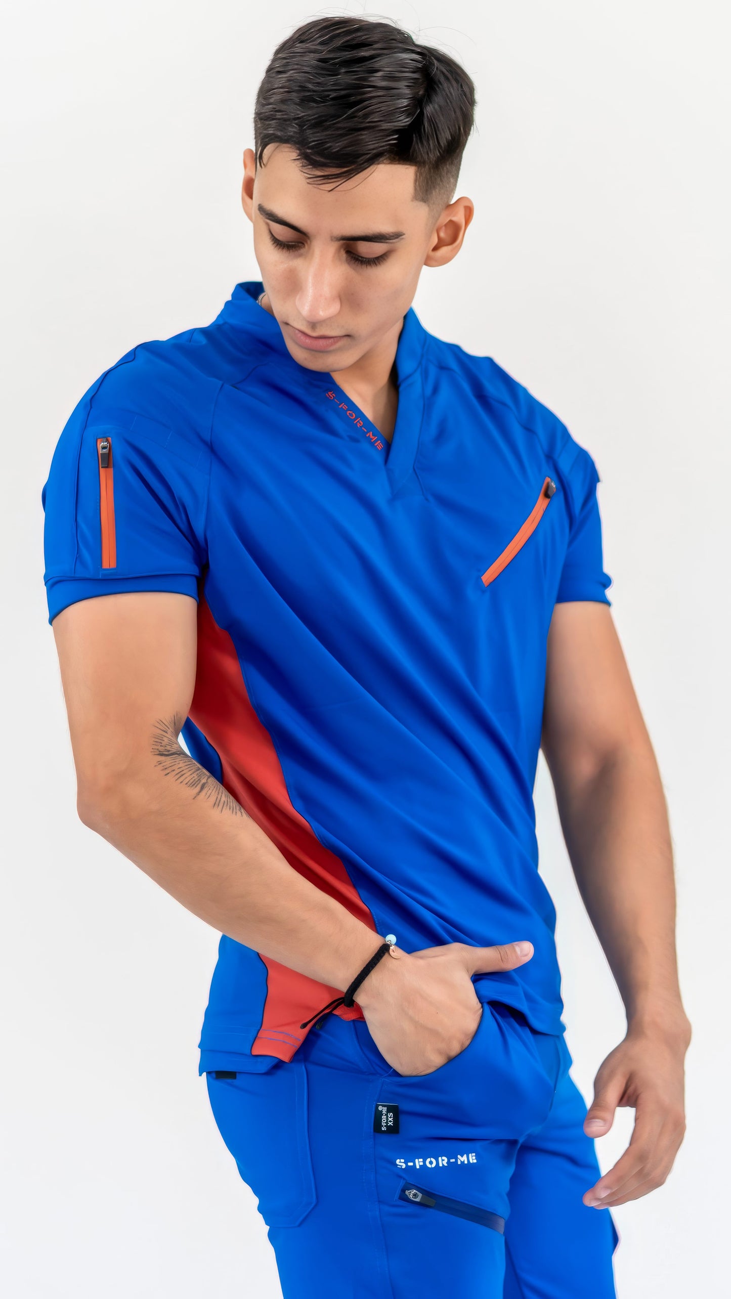 Filipina Quirúrgica Super Stretch Azul Rey/Chedron Hombre, Scrubs 905