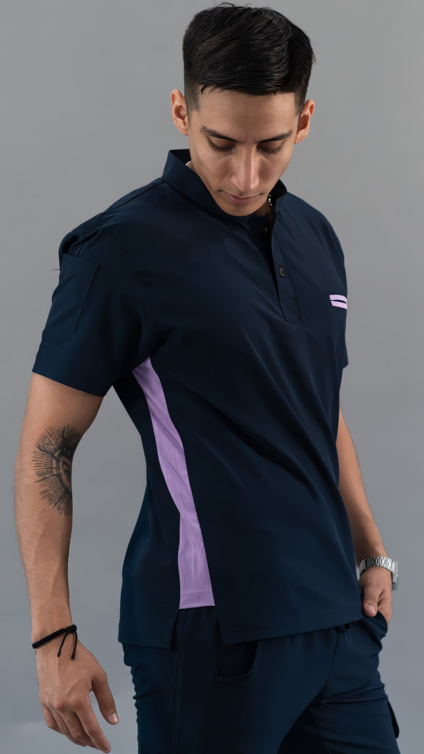 Filipina Quirúrgica Hombre Azul Mno./Lila, Scrubs 520