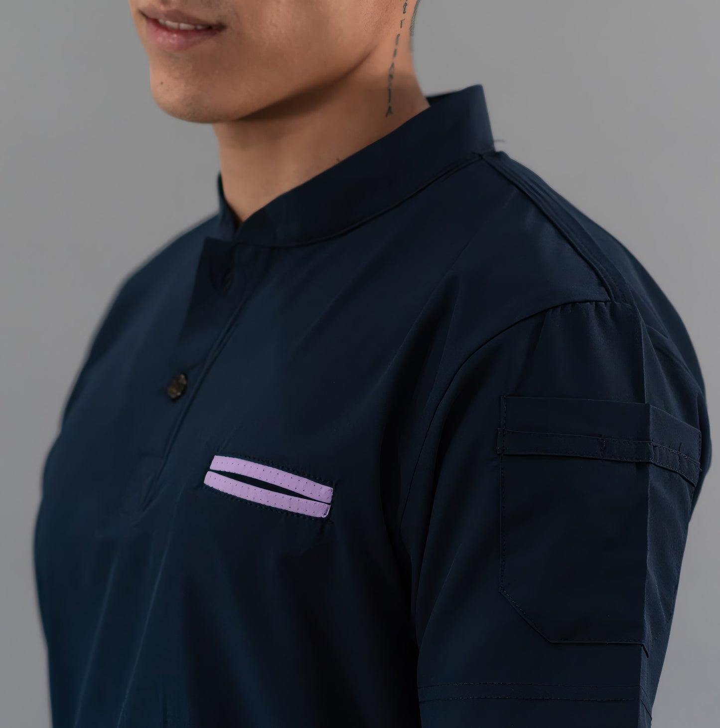 Filipina Quirúrgica Hombre Azul Mno./Lila, Scrubs 520