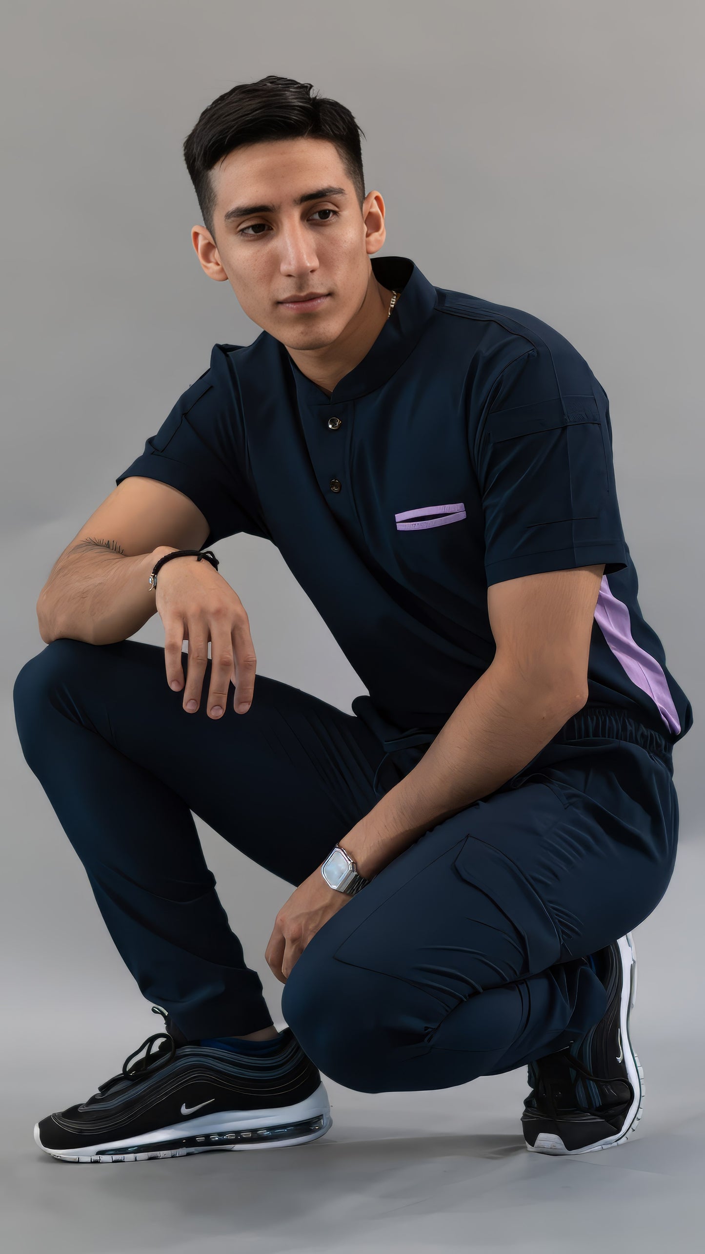 Filipina Quirúrgica Hombre Azul Mno./Lila, Scrubs 520