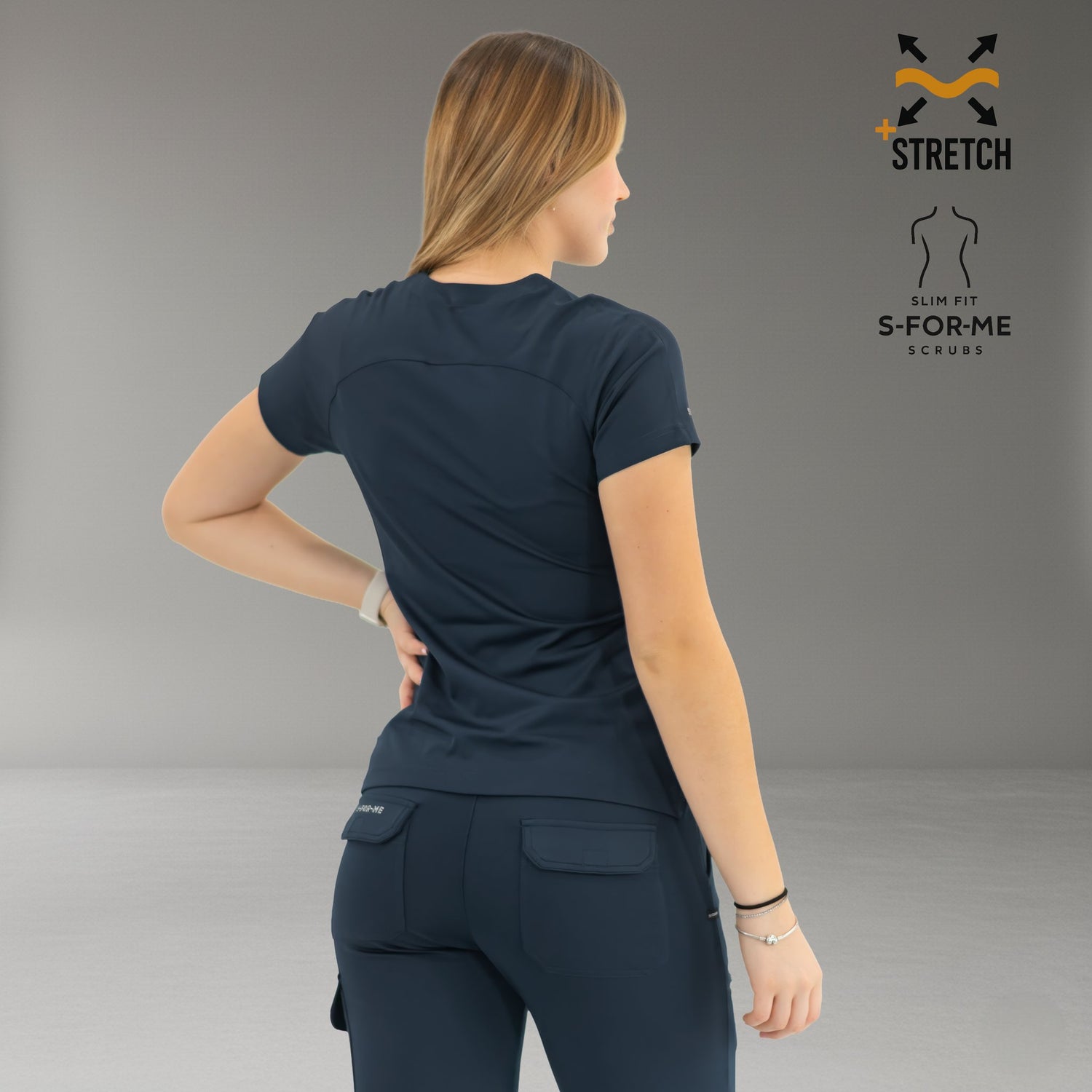 filipinas de enfermera color azul marino corte slim fit y diseño moderno