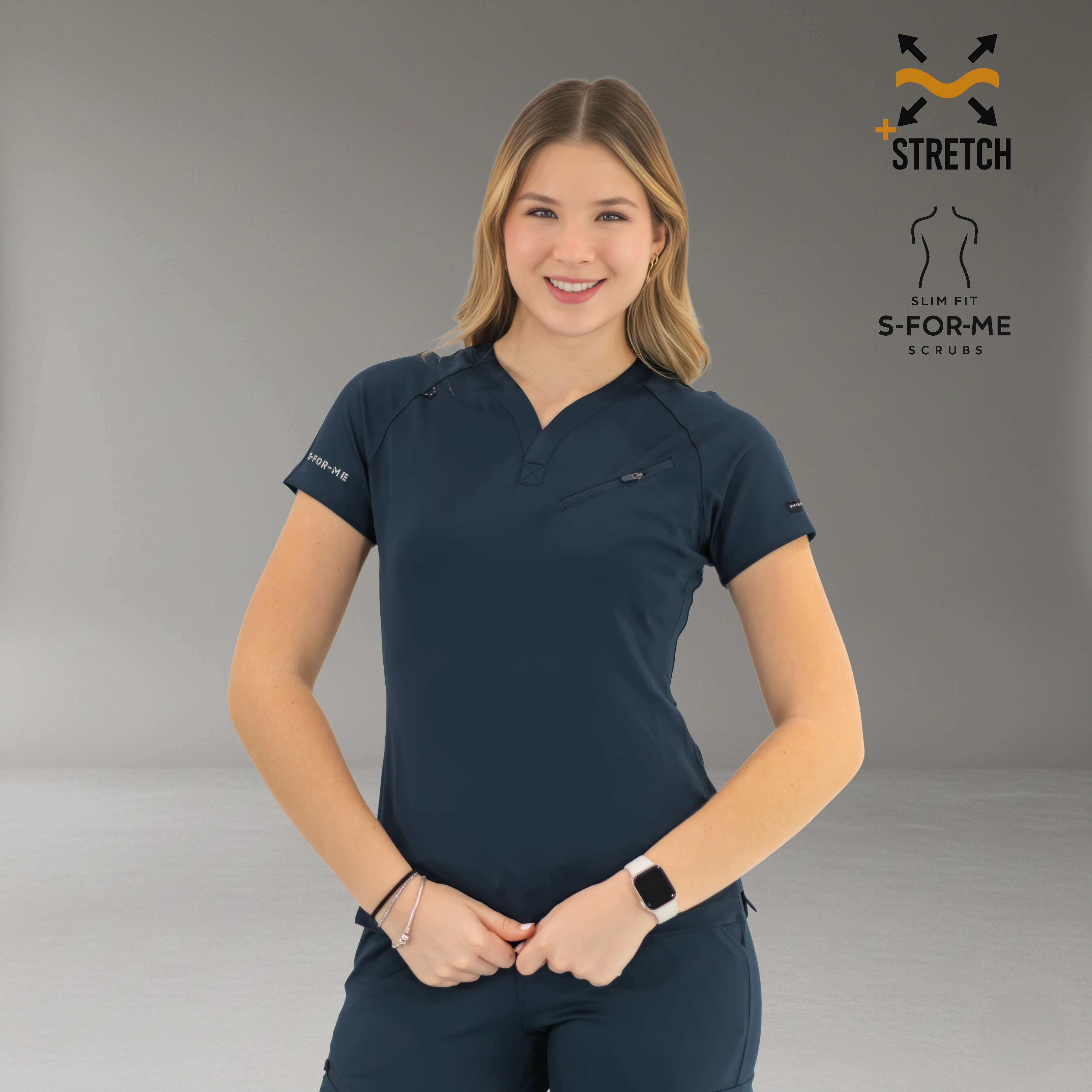Filipina Quirúrgica Mujer Super Stretch Azul Marino, Scrubs 905