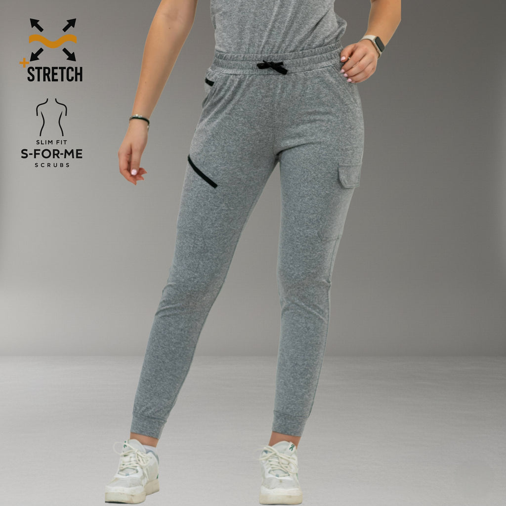 Jogger Quirúrgico Mujer Super Stretch Gris Jaspeado, Scrubs 905