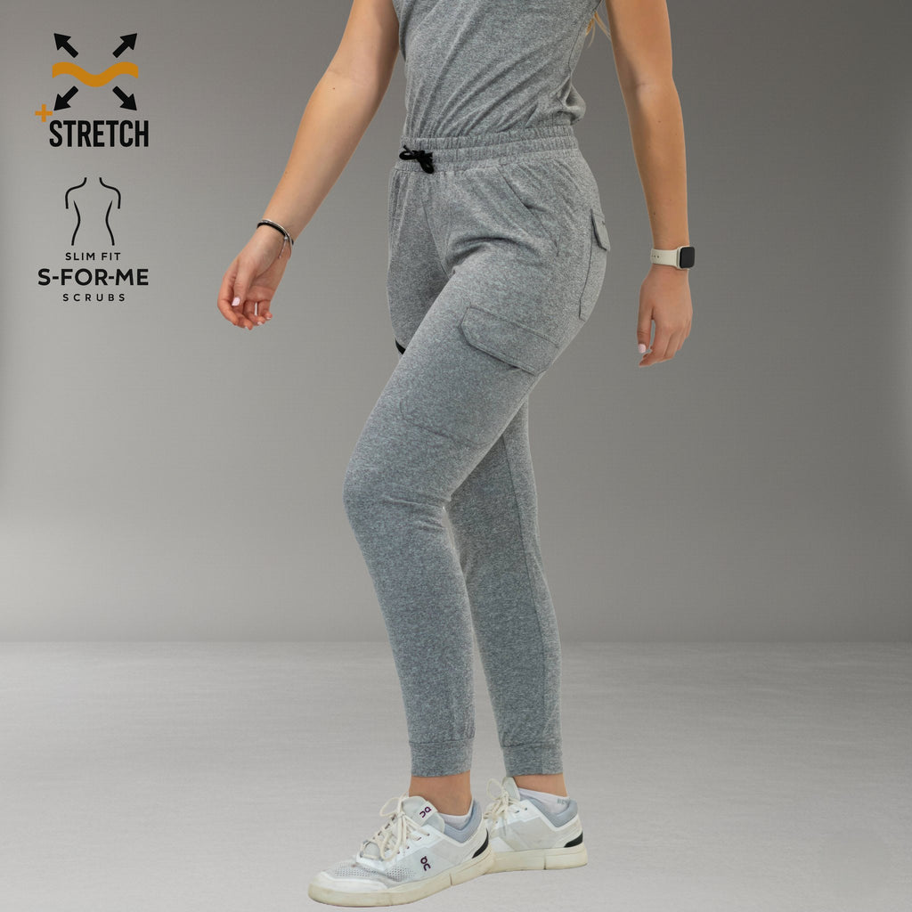 Jogger Quirúrgico Mujer Super Stretch Gris Jaspeado, Scrubs 905