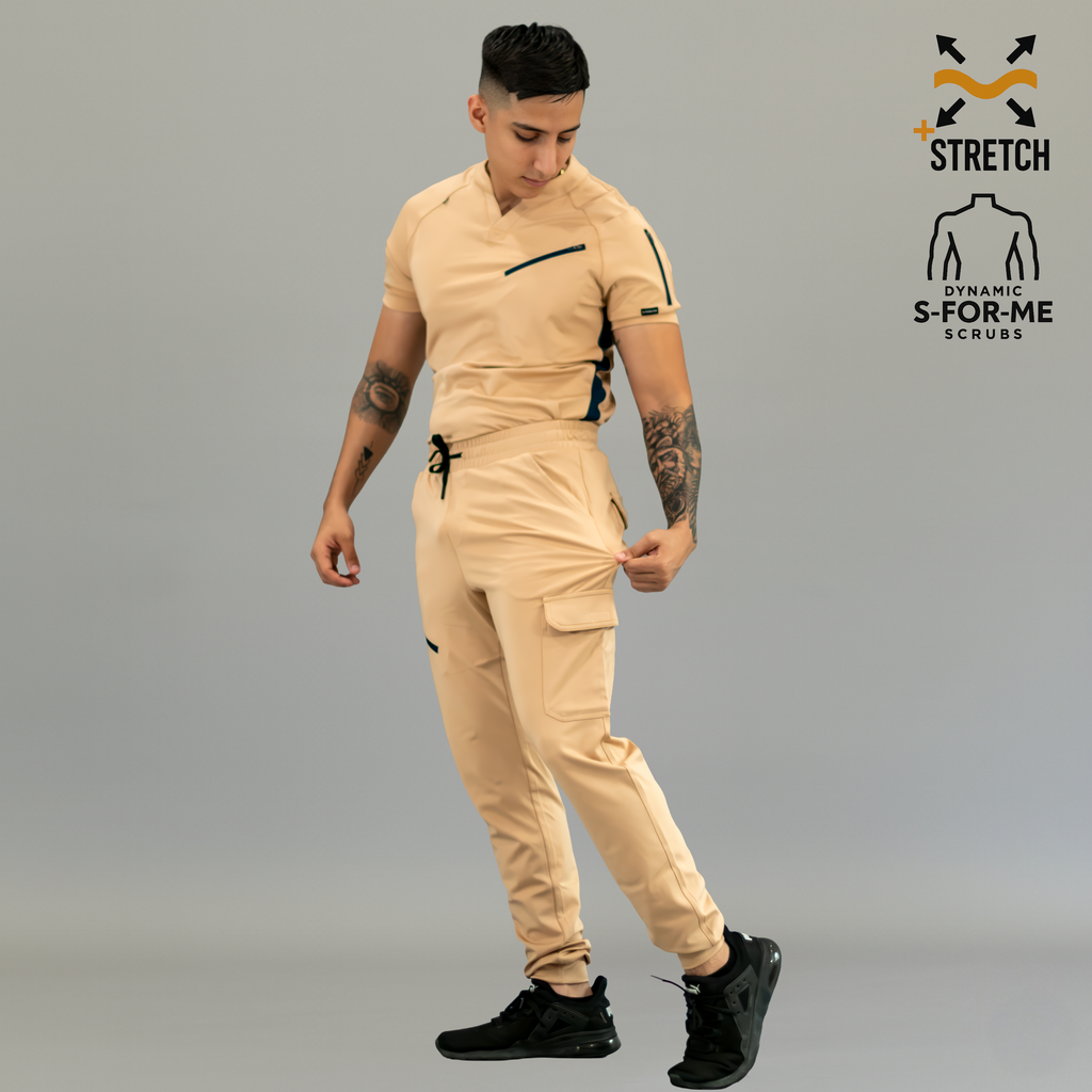 Conjunto Quirúrgico Hombre · Scrubs 905 Super Stretch · Beige