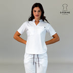S-FOR-ME Style 511 white scrub top front fit on model