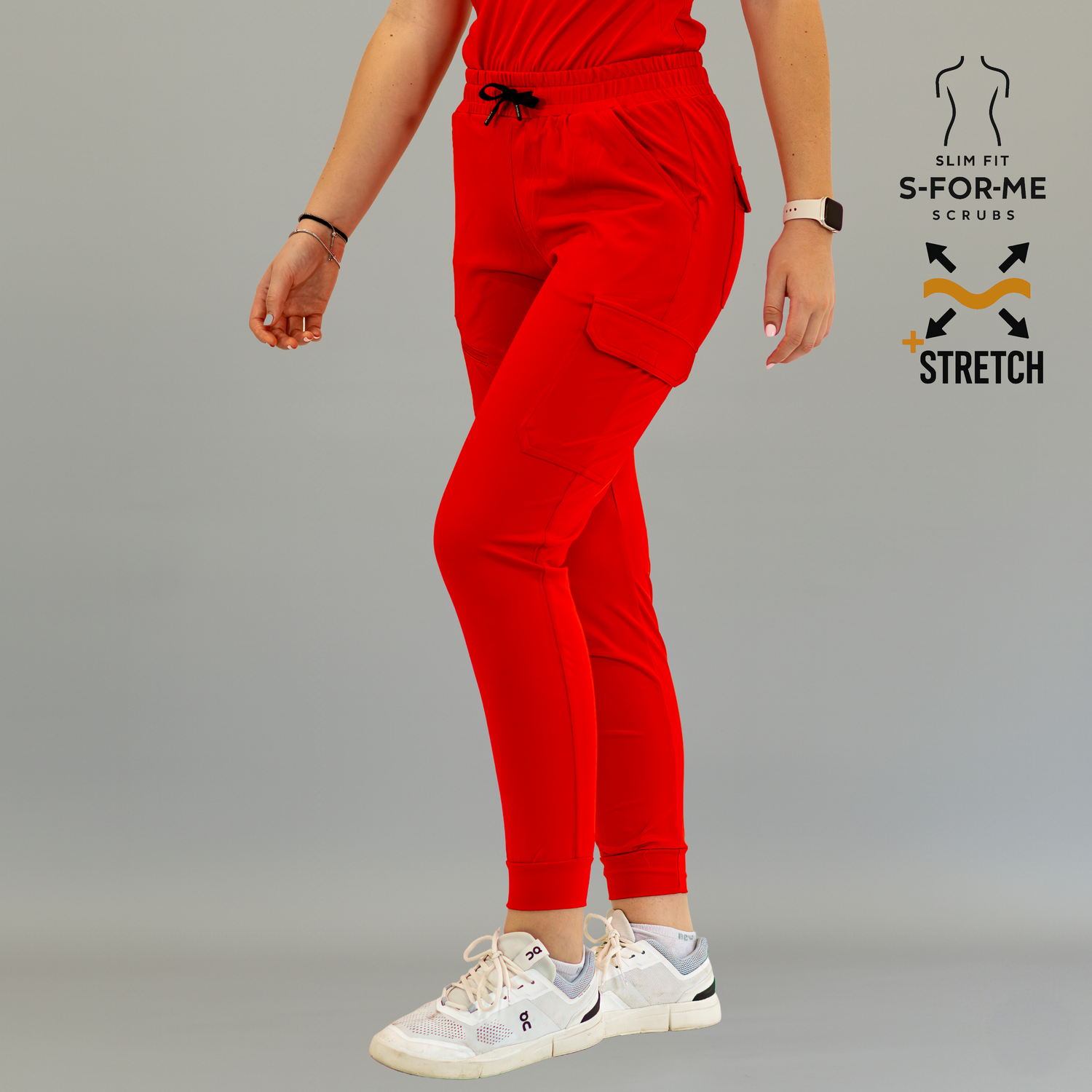 uniformes médicos para ambientes clinicos en color rojo para mujer