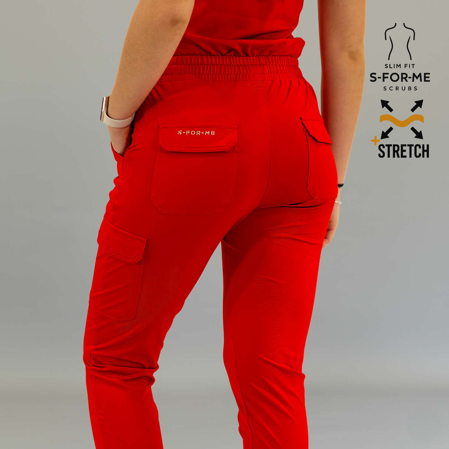 trajes quirurgicos para mujer color rojo 6 bolsas corte moderno y slim fit