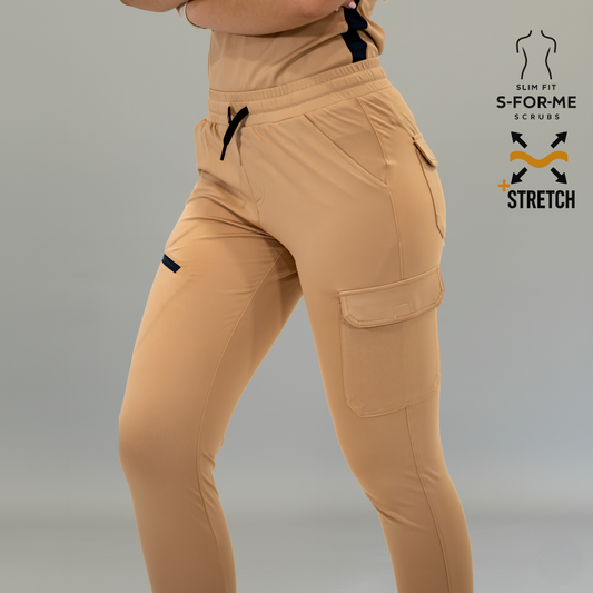 uniformes enfermeria para mujer color beige en super stretch