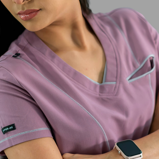 Filipina Quirúrgica Est. 301 Palo de Rosa/Gris/Gris Mujer, Scrubs Antifluido