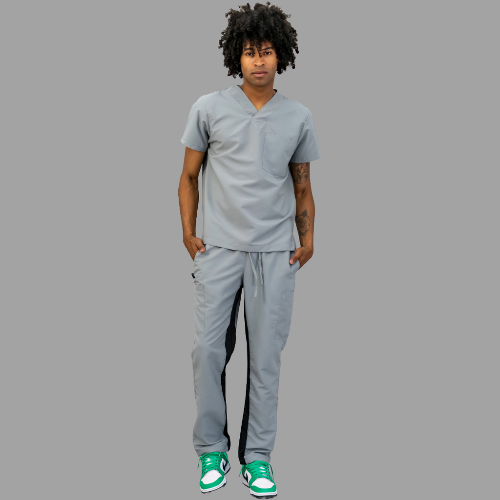 Filipina Quirúrgica 500 Unisex Basic Gris Perla Antifluido-cloro resistente, Scrubs 500