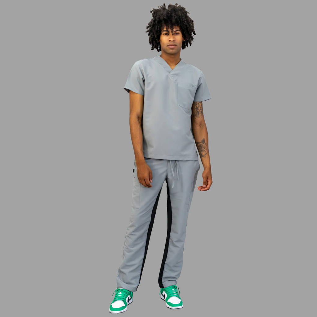 Filipina Quirúrgica 500 Unisex Basic Gris Perla Antifluido-cloro resistente, Scrubs 500