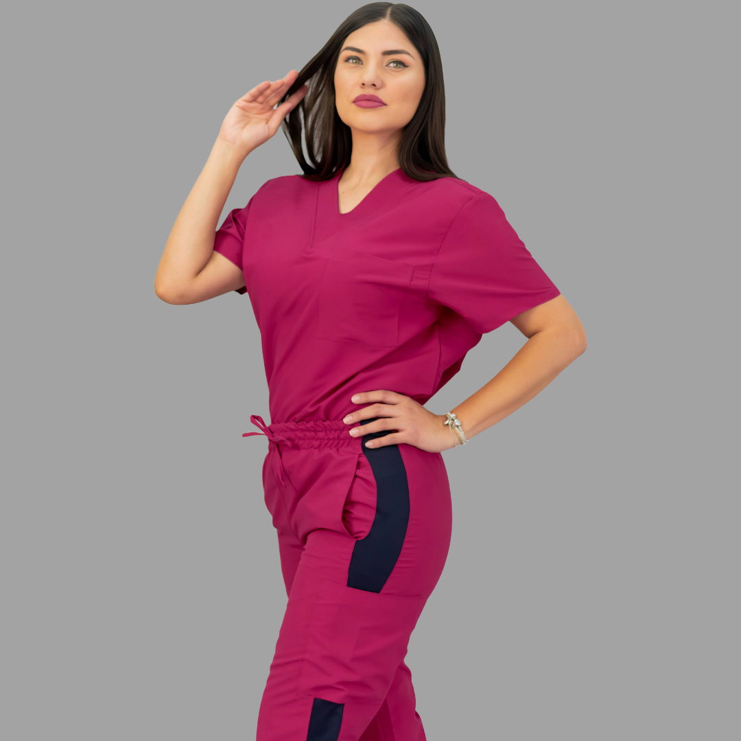 Filipina Quirúrgica 500 Unisex Basic Vino Antifluido-cloro resistente Scrubs 500 FW