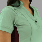 Filipina Médica para Mujer Modelo 930 Verde Menta y Vino Superstretch