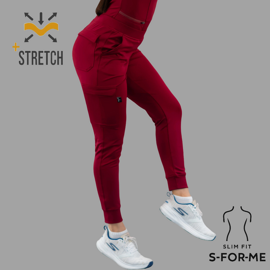 Jogger Quirurgico Mujer Burgundy, Super Stretch, Scrubs 901