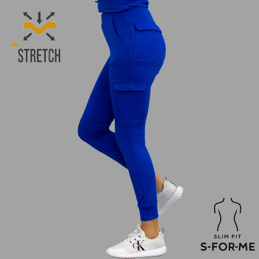 Jogger Quirurgico Azul Rey Mujer, Scrubs Super Stretch