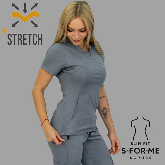 Filipina Quirúrgica 910 Gris Medio Mujer, Super Stretch, Scrubs 910