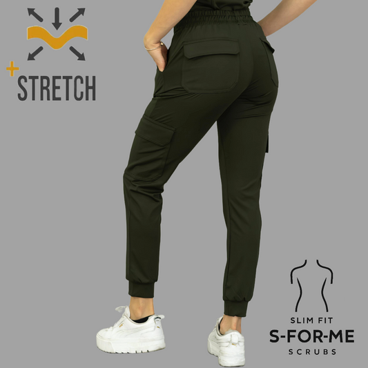 Jogger Quirúrgico, Verde Olivo Mujer Super Stretch, Scrubs 910