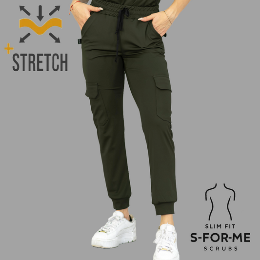 Jogger Quirúrgico, Verde Olivo Mujer Super Stretch, Scrubs 910