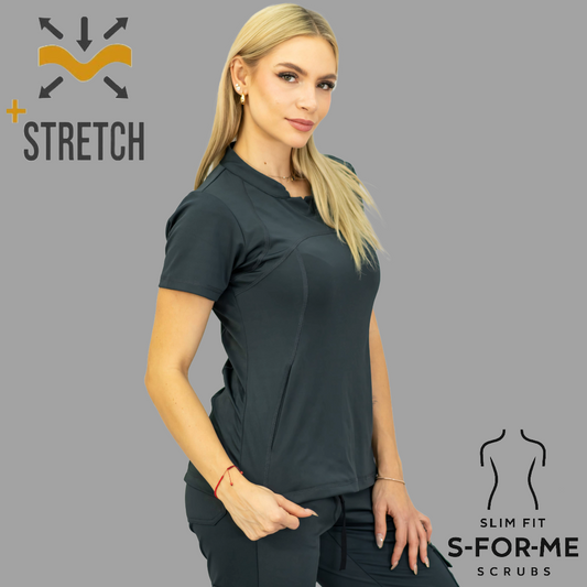 Filipina Quirúrgica 910 Gris Oxford Mujer, Super Stretch, Scrubs 910