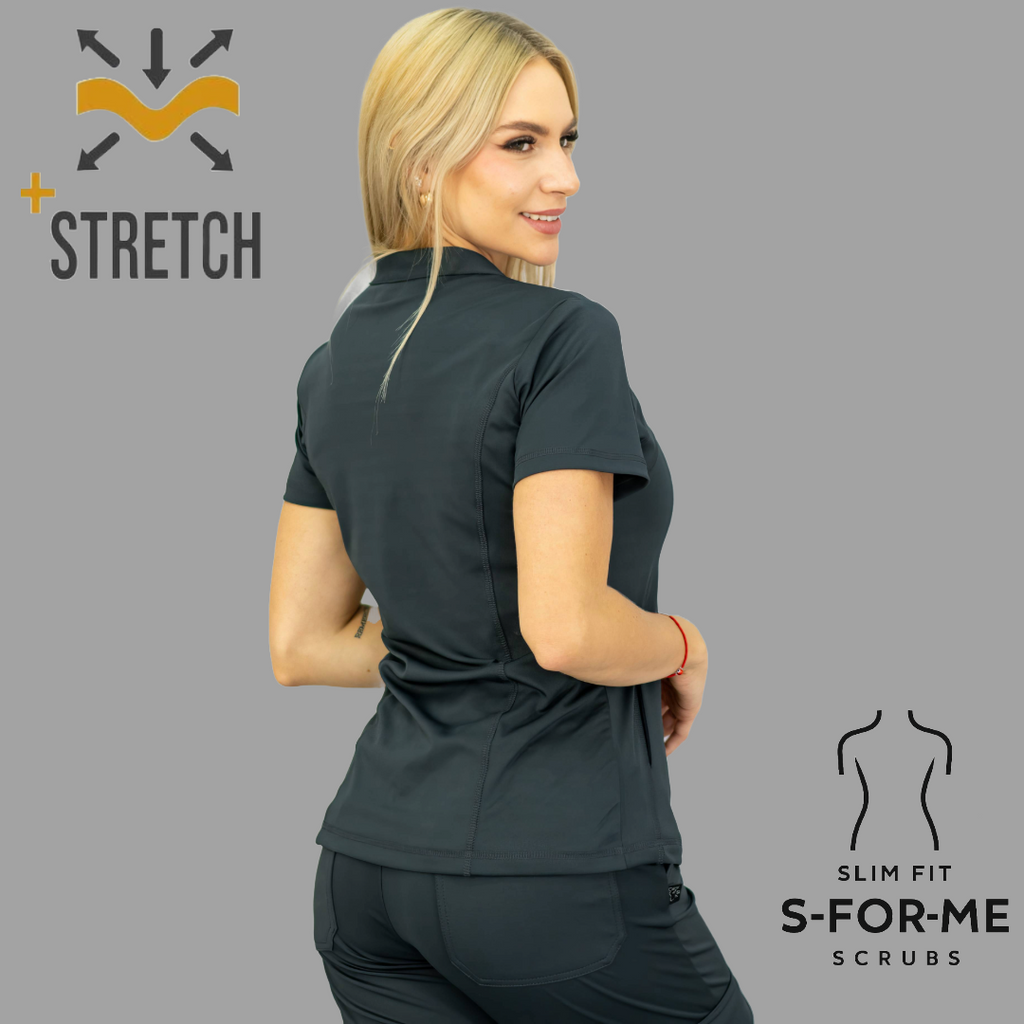 Filipina Quirúrgica 910 Gris Oxford Mujer, Super Stretch, Scrubs 910