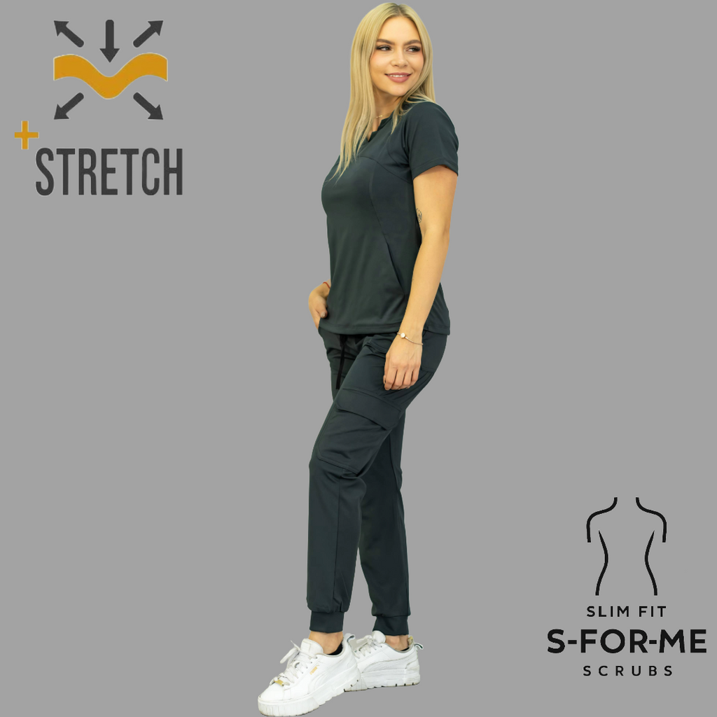 Filipina Quirúrgica 910 Gris Oxford Mujer, Super Stretch, Scrubs 910