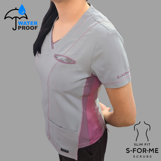 Filipina Quirúrgica Est. 301 Gris/Costado Stretch  Mujer, Scrubs Antifluido