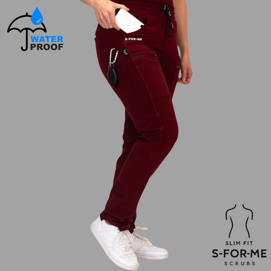Pantalón Quirúrgico Vino Mujer Antifluido, Scrubs 300
