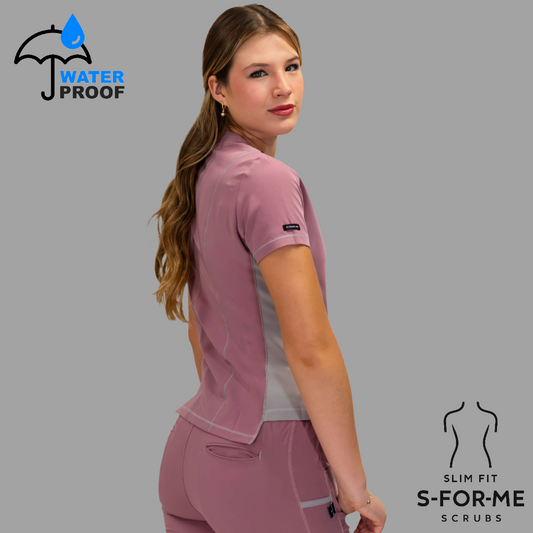 Filipina Quirúrgica Palo de Rosa/Gris 300 Mujer Antifluido, Scrubs 300