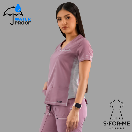 Filipina Quirúrgica Est. 301 Palo de Rosa/Gris/Gris Mujer, Scrubs Antifluido
