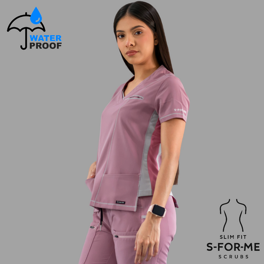 Filipina Quirúrgica Est. 301 Palo de Rosa/Gris/Rosa Mujer, Scrubs Antifluido