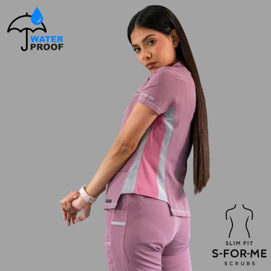 Filipina Quirúrgica Est. 301 Palo de Rosa/Gris/Rosa Mujer, Scrubs Antifluido