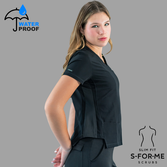 Filipina Quirúrgica  Est. 301 Negra/Costado Stretch Negro Mujer, Scrubs Antifluido