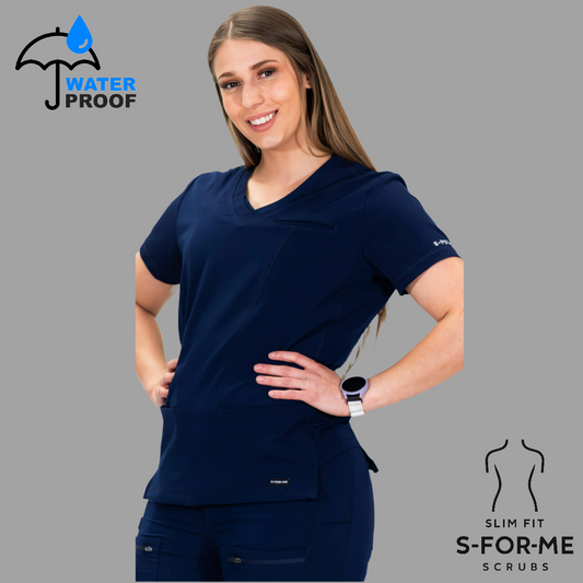 Filipina Quirúrgica 301 Azul Marino/ Costado Azul Caribe Mujer, Scrubs Antifluido