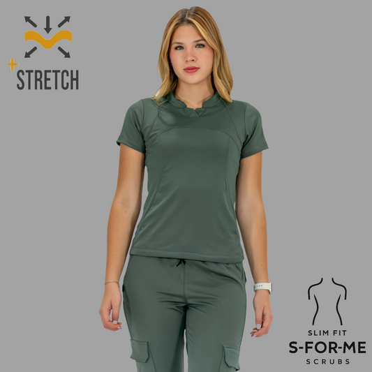 Filipina Quirurgica, Mujer Verde Pino Super Stretch, Scrubs 910
