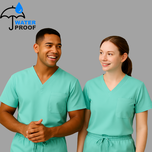 Filipina Quirúrgica 500 Unisex Basic Azul Agua Antifluido-cloro resistente Scrubs 500 FW