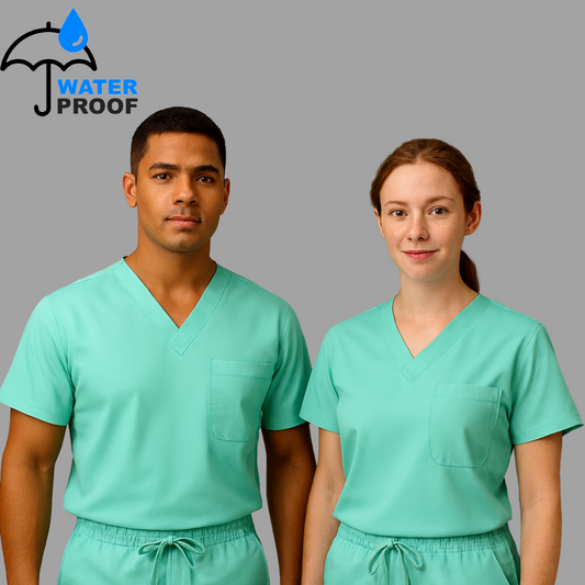 Filipina Quirúrgica 500 Unisex Basic Azul Agua Antifluido-cloro resistente Scrubs 500 FW