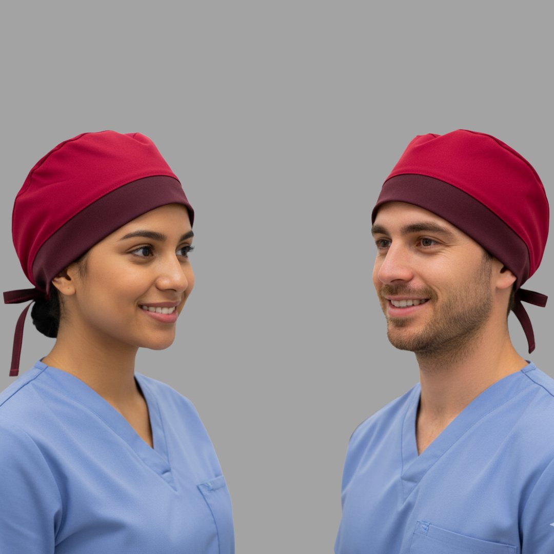 Gorro Quirúrgico Vino con Stretch Unisex