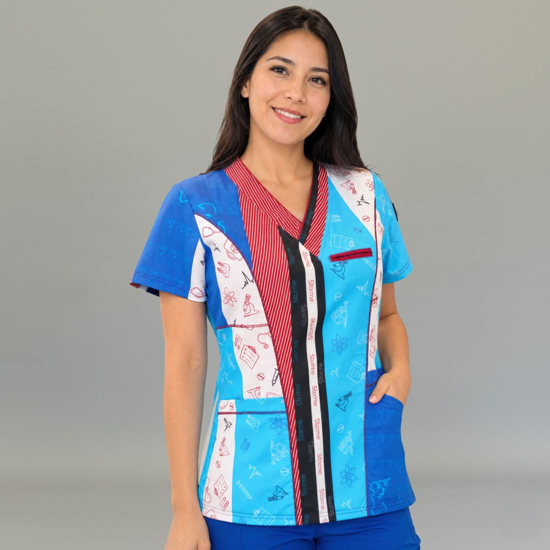 Filipina quirúrgica mujer S-FOR-ME Collage Azul vista frontal
