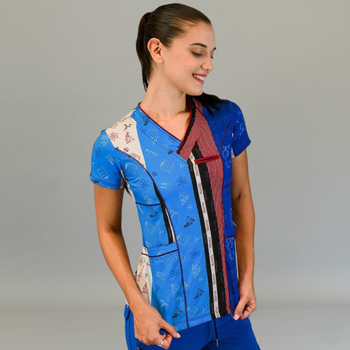 Filipina Dama Estampado S-FOR-ME Collage Azul