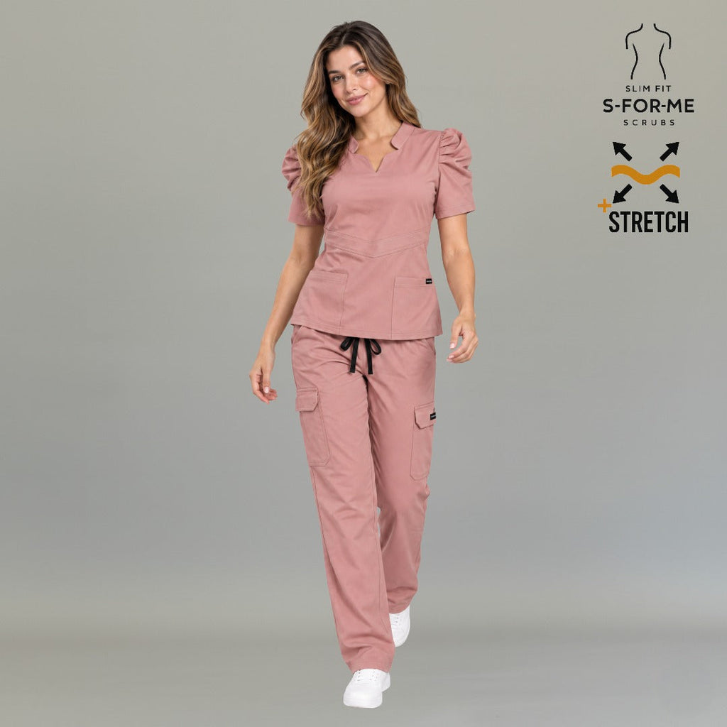 Pantalón Quirúrgico mujer 940 rosa palo Super Stretch | Cargo recto — vista 6 de 7