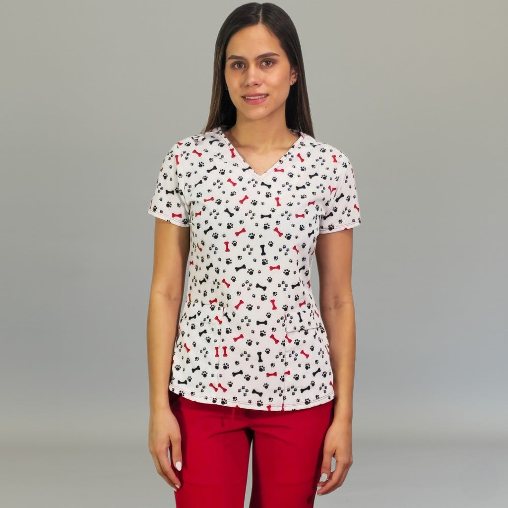 Filipina de Scrubs 600 Dama Estampado Paw/Huellas